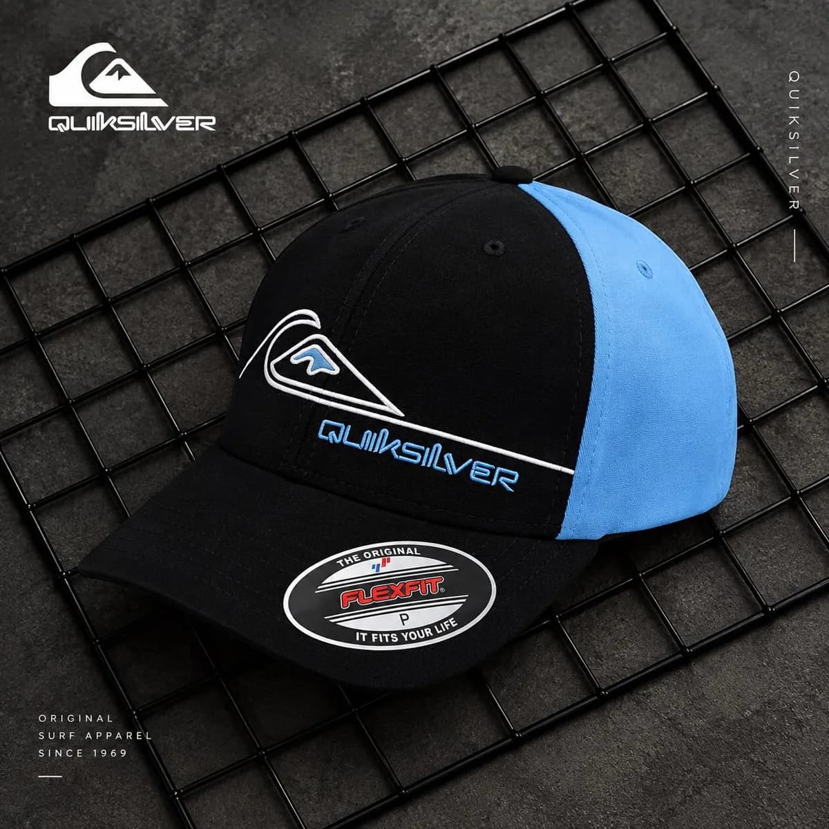 Boné Quiksilver preto e azul